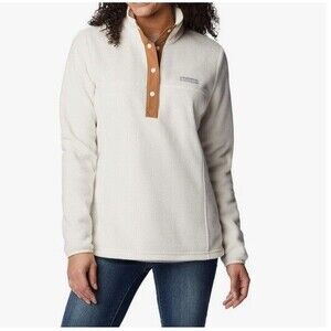 NWT Columbia Women's  1/2 Snap Pullover Chalk Camel Brown Size XS
